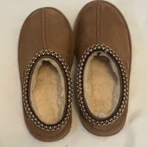 UGG Brown and Cream Moccasin Slippers
